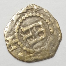 ITALY 1139 - 1339 A.D . HAMMERED SILVER GENOA . CONRAD III . LUNARDI TYPE C